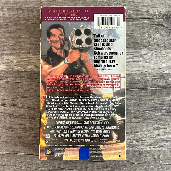 COMMANDO - ARNOLD SCHWARZENEGGER [ VHS ] 20TH CENTURY FOX - Picture 2 of 6